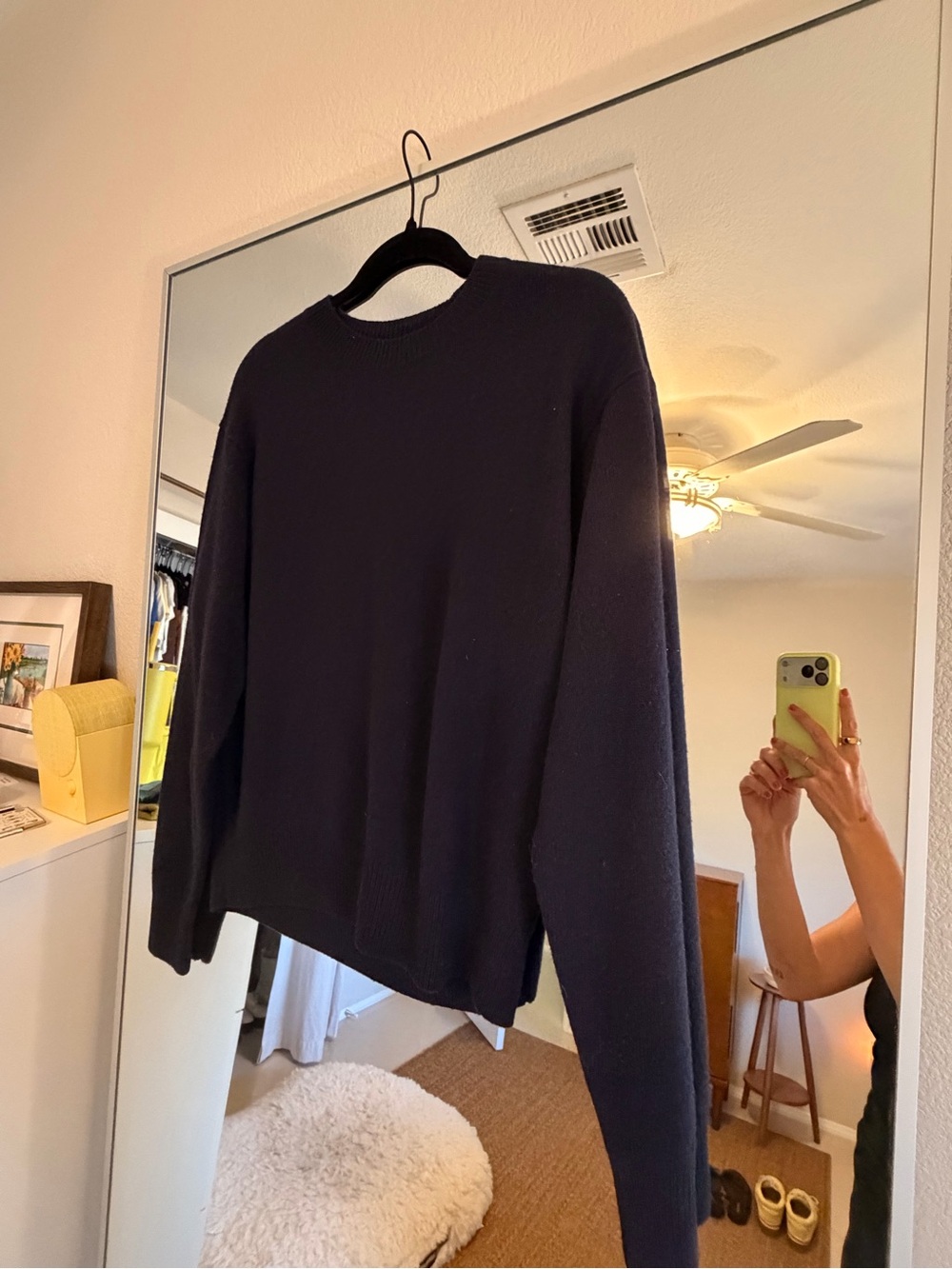 Uniqlo 100% Wool Navy Crewneck Sweater Size Small Minimal Classic
